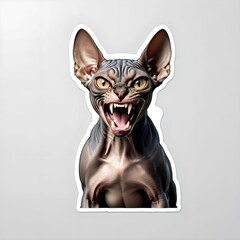 Sticker sticker cat Sphynx on a white background