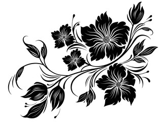 black and white floral background