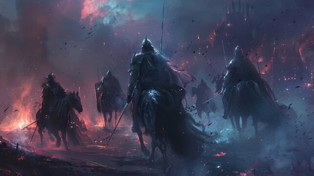 As the clock strikes midnight the spectral knights come alive their movements graceful yet filled with an otherworldly energy