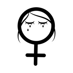 Obraz premium Vector illustration of Female Sign with crying face on transparent background