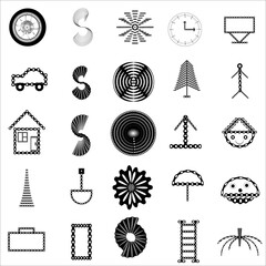 Web Icons Set, Website, content, ecommerce, messaging, auto business icons, Conceptual icons and infographics. abstract icons