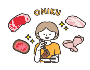 お肉を食べて健康的になる女の子