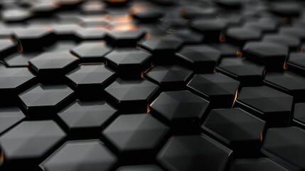 Obraz premium futuristic hexagonal pattern on black background abstract geometric texture
