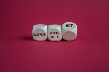 Cubes form the expression 'European Accessibility Act' as symbol for the new European law in 2025....