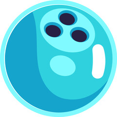 blue bowling ball flat illustration