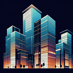 skyscraper office building abstract backgrounds illustration