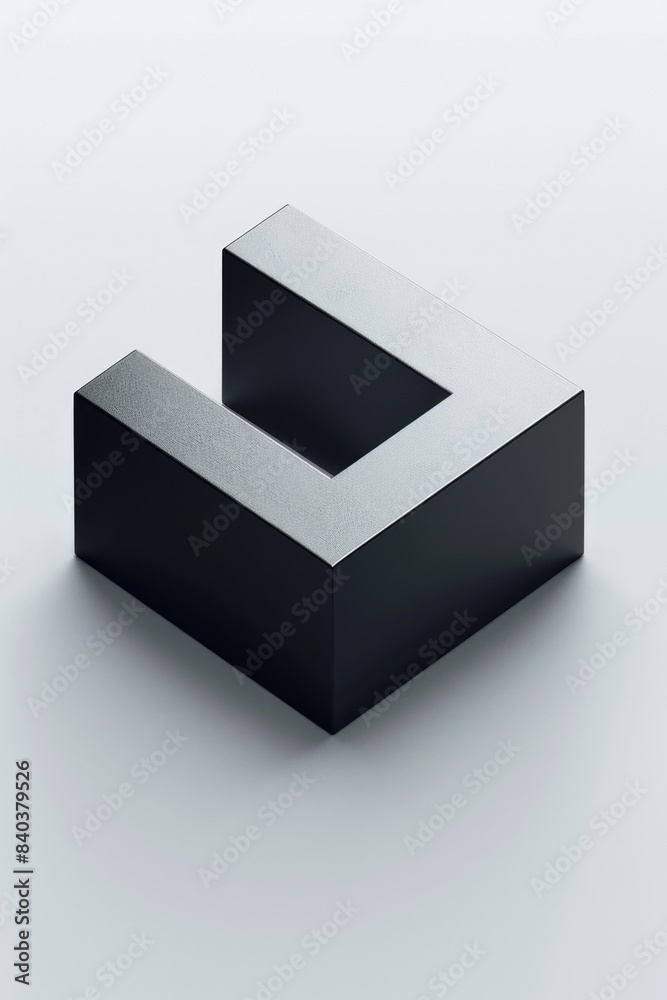 Poster A simple yet intriguing scene featuring a dark-colored object placed on a clean white surface