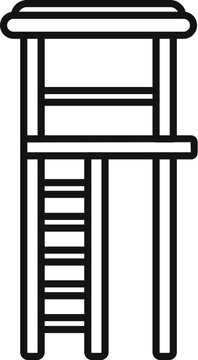 black and white lifeguard tower clip art preview