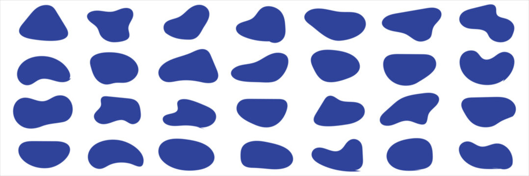 Amoeba blob, irregular shape vector illustration set.  EPS 10/AI