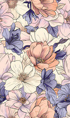 Seamless pattern of flower.