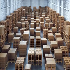 Set of wooden pallet for warehouse - 1