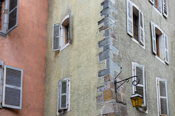 Beautiful colorful architecture in Annecy city - historical unique buildings