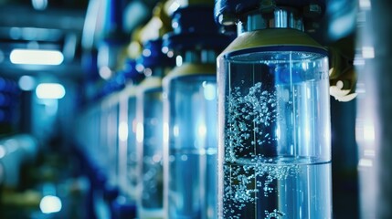 A clear plastic water bottle filled with transparent water, taken from a close-up perspective