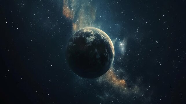 majestic planet and starry space landscape 4k wallpaper of cosmic beauty