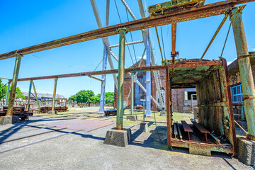 初夏の三池炭鉱宮原坑　福岡県大牟田市　Miike Coal Mine Miyahara Pit in early summer. Fukuoka Pref, Oomuta City.	