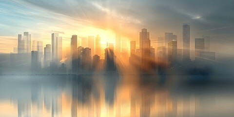 Fototapeta premium Transformation of City Smog into Clean Air A Symbol of Transition to Eco-Friendly Energy. Concept Eco-Friendly Energy, Clean Air, City Transformation, Smog Reduction, Environmental Transition