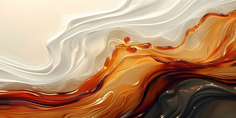 Oil Splash or Spilled Orange Liquid Realistically Captured on Isolated Background. Concept Food Photography, Liquid Art, Isolated Background, Still Life, Creative Imaging