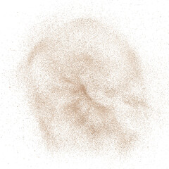3D rendering of sand granules or fine dirt in circular motion on transparent background