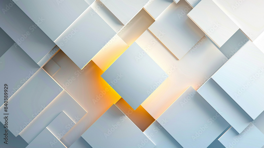 Canvas Prints 3d empty white color technology concept geometric square background. square 3d modern abstract white