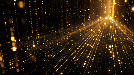 Obraz premium Black empty luxury background gold light speed glow.