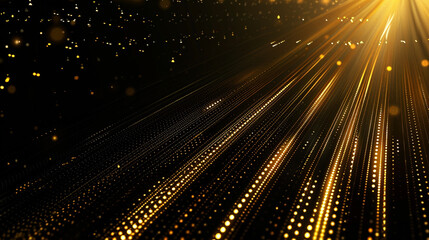 Abstract neon light rays background. gold light glowing light burst explosion on black background. abstract flare light rays