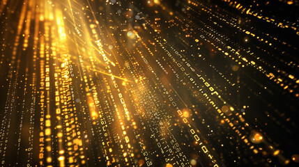 Obraz premium Futuristic gold light luxury black background.