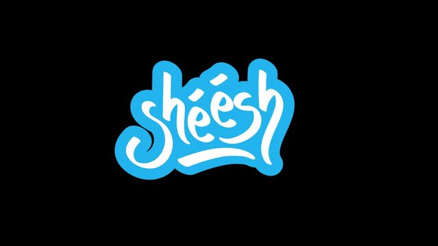 Sheesh Gen Z Slang Word Sticker in Vector