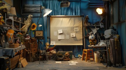 Artistic Puppetry Studio Handcrafted Puppets Business Cards and Stage Setup