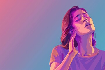 A woman enjoying her favorite song with eyes closed, great for music or relaxation themed projects