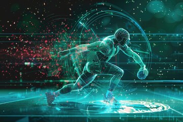 Fototapeta premium Athlete in motion on indoor sports facility
