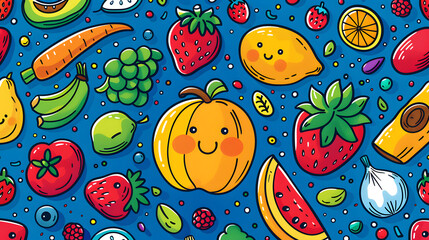 Naklejka premium wallpaper or Frame of different exotic fruits on background, Space for text