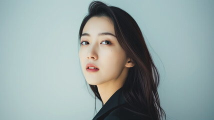 Naklejka premium 美しい日本人女性 スタジオ撮影