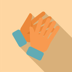 Colorful vector illustration of clapping hands showing approval and appreciation in a joyful and enthusiastic gesture at a concert or event, symbolizing support, agreement, and gratitude