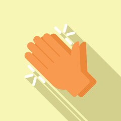Clapping hands expressing congratulations and appreciation for a successful performance. Vector illustration of applauding hands in flat design, isolated on an orange background