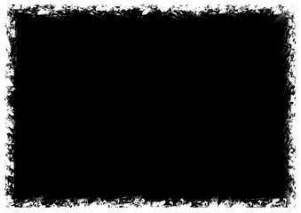 Horizontal grunge textures, rectangle frame, black dirty texture. brush stroke