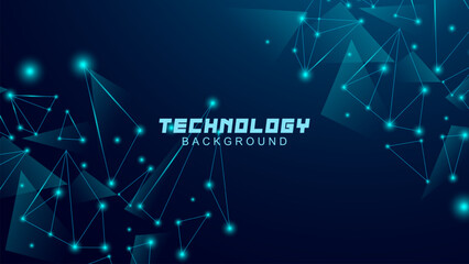 Abstract background digital technology concept. Futuristic triangle lines with blue light particles. suitable for banners, websites, wallpapers, posters