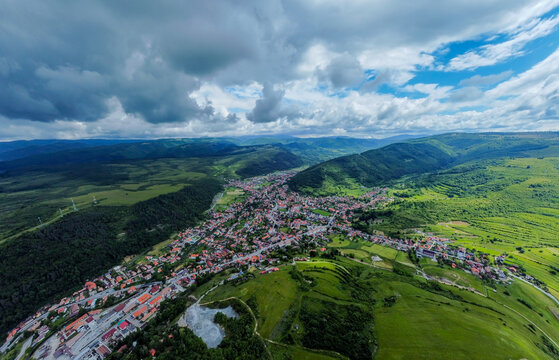Aerial view of Praid resort in Harghita county - Romania