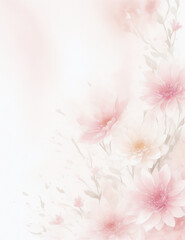 pink background with flowers - Abstract light pink flowers background - Generative AI