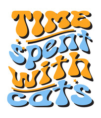 Retro, Cat Craft Design. T-shirt Design. Illustration