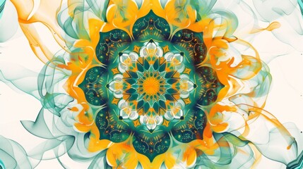 Digital illustration featuring a sacred geometry mandala