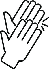 Black and white vector drawing of hands clapping in applause and showing approval at a live music performance on stage, symbolizing unity, togetherness, and gratitude in the audience