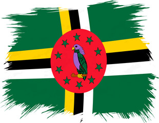 Grunge flag of Dominica