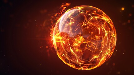 Orange neon sphere on black background screensaver.