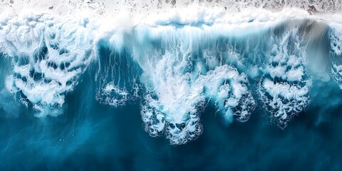 Capturing the Essence of Ocean Waves with an Aerial Drone Photo. Concept Ocean Waves, Aerial Photography, Drone Shots, Nature Photography, Coastal Scenes