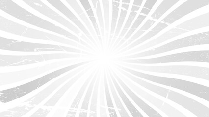 Vector pop art gray grunge rays background. White rays on a grey background