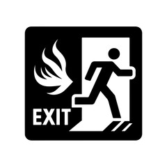 Emergency sign icon silhouette. Exit Signs silhouette vector. Escape exit symbol modern, simple, vector