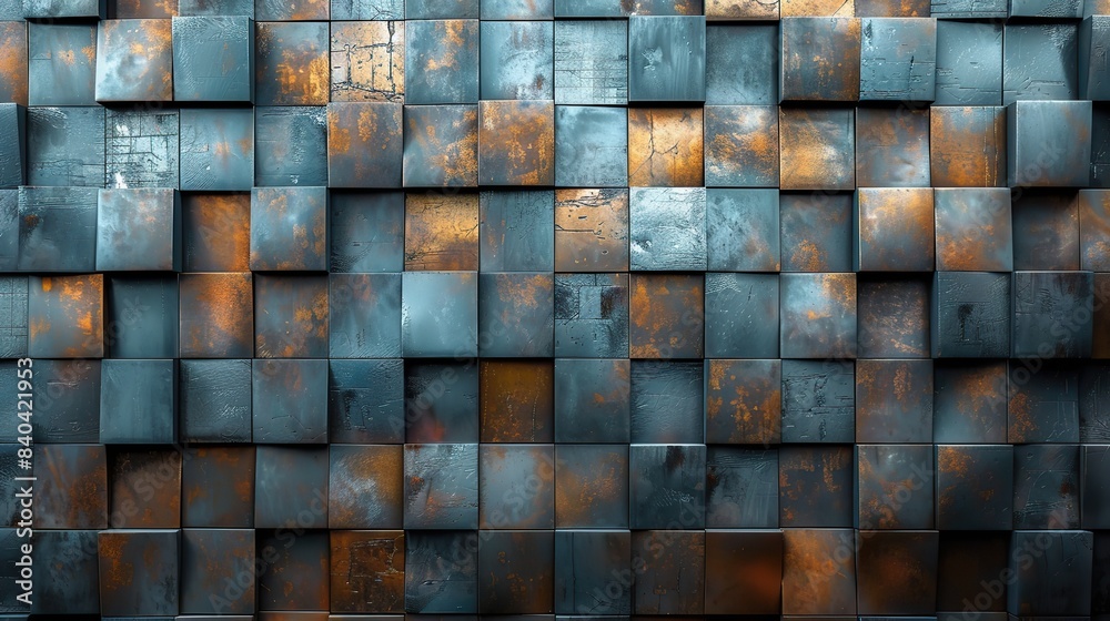 Poster the wall is formed from tiles arranged in an alternating pattern a rectangular polished background w