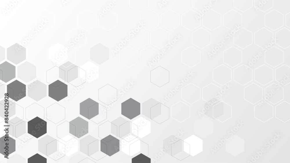 Wall mural abstract hexagon background. honeycomb white background. hexagon concept design abstract technology 