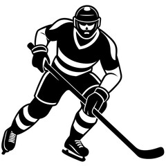 Obraz premium Hockey player silhouette vector illustration 