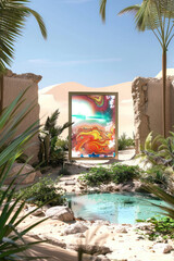 Fototapeta premium Oasis of Abstract Art in the Desert